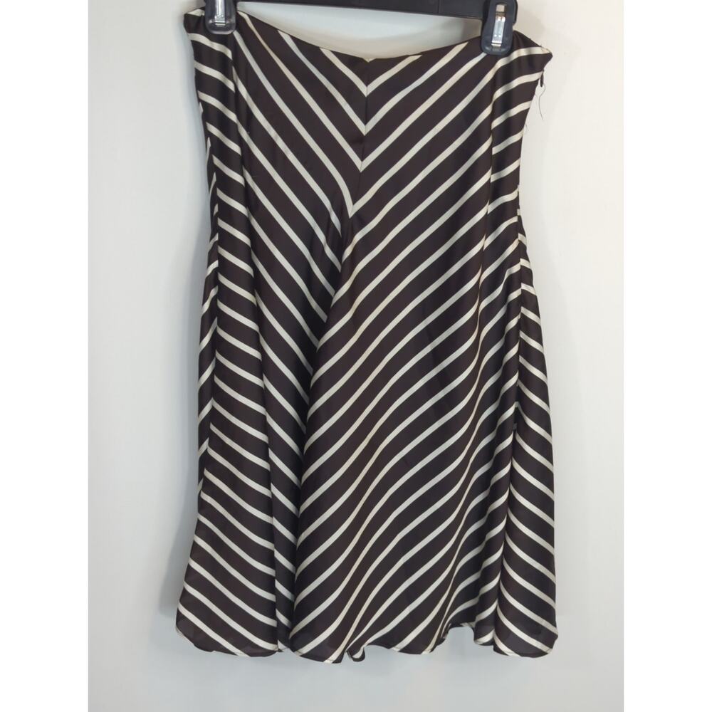 Lauren Ralph Lauren Brown & White Chevron Striped Skirt Size 2‎ Mermaid Core